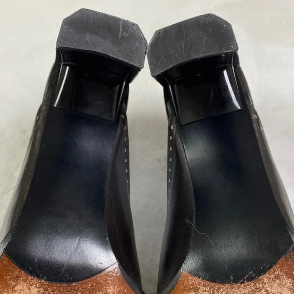 Stuart Weitzman Closed Toe Slide On Leather Heels, size‎ 7 N